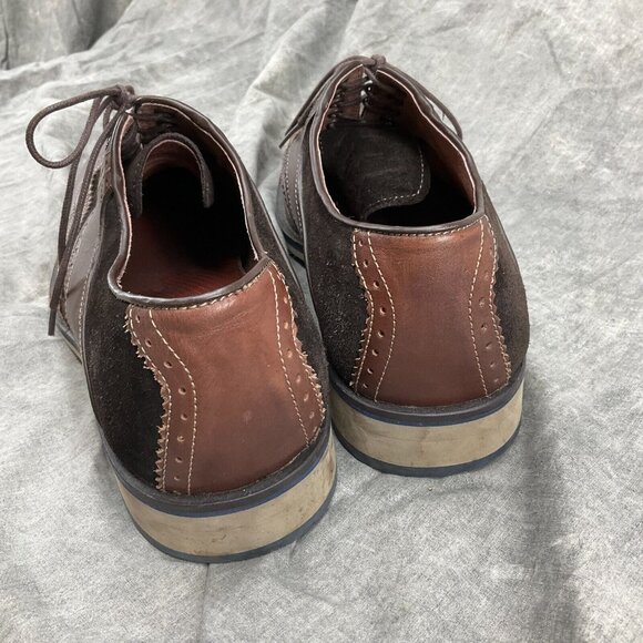Johnston & Murphy Men 11 M Brown Leather Suede Oxford Lace Shoes Flex System - Picture 7 of 10